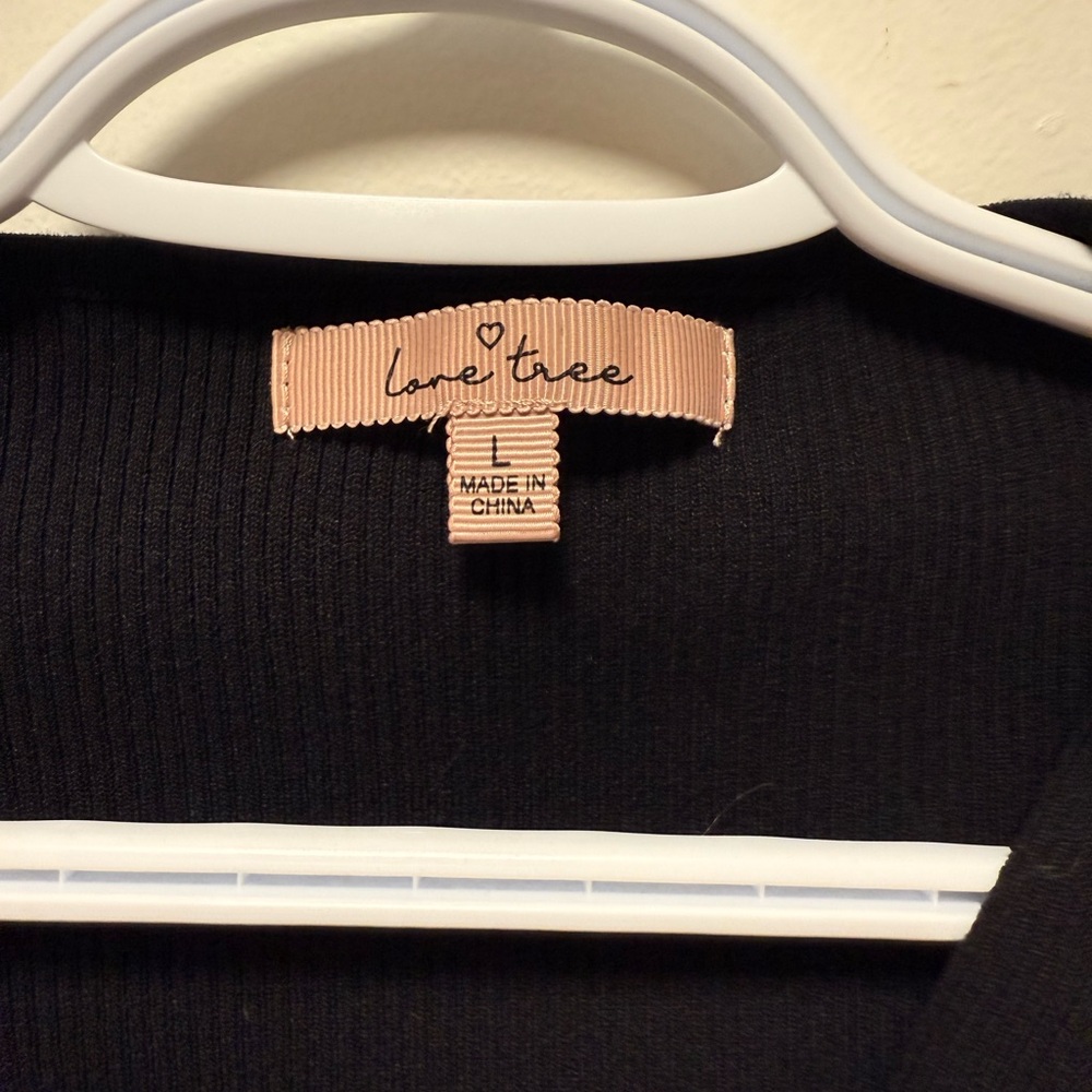 Love Tree Black Ribbed Top - Picture 2 of 2